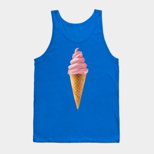 Pink Soft Serve Strawberry Icecream Cone Tank Top